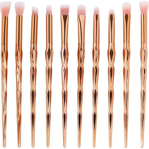 New Arrival 10Pc Mermaid Foundation Eyeshadow Contour Eye Lip Makeup Brushes Set