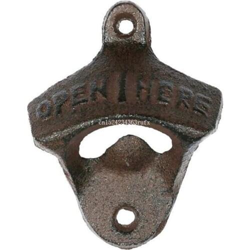100pcs Beer Bottle Opener Without Srew Vintage Antique Iron Wall Mounted Bar Beer Glass Bottle Cap Opener Kitchen Tools