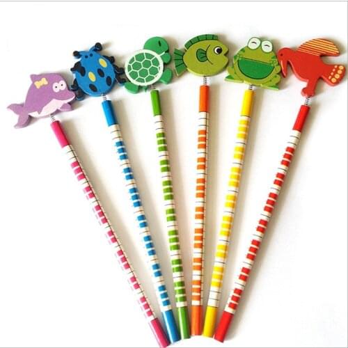 12pcs Car Animal HB Wooden Pencil Cartoon Student Gift Toy Learning Office Supplies Sketch Painting Pencil Gift Reward