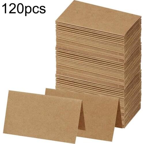 120pcs Vintage Blank Kraft Paper Table Number Name Card Place Cards Wedding Wedding Birthday Party Decoration Accessories