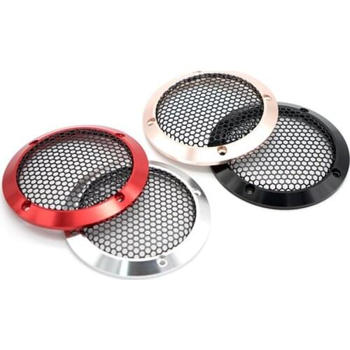 2PCS 3.5" Car Speakers Aluminum Mesh Cover 3.5 Inch Midrange Speaker Grill Aluminum Speakers Cover Metal Protection Protective