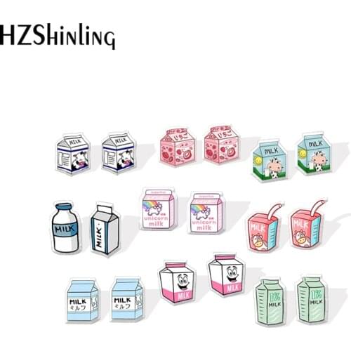 2020 New Unicorn Milk Stud Earring Cute Acrylic Earrings Resin Epoxy Handmade Jewelry Gifts Girl