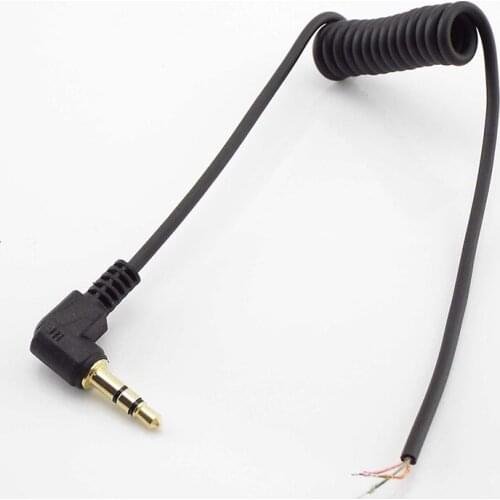 3.5mm Right angle DIY Headphone Audio Cable Line 3 pole Jack Strand Earphone Maintenance Repair Wire Cord 3.5 Male