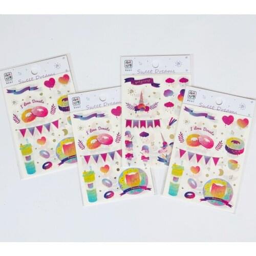 4 Sheets/pack Watercolored Sweet Dream Party Cakes Bullet Paper Decorative Diary Stickers