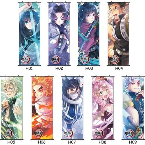 Anime Demon Slayer: Kimetsu No Yaiba Hashibira Kochou Shinobu Kanroji Kamado Wall Scroll Poster Wall Hanging Poster Decor