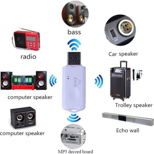 AUX Wireless Bluetooth Music Receiver USB Bluetooth Music Audio Receiver Adapter for Carl Phone Tablet PC