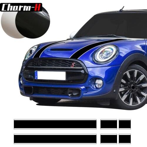 Car Styling Hood Bonnet Stripes Sticker Trunk Rear Engine Cover Vinyl Decal Stickers for Mini Cooper R56 R57 F55 F56 Accessories