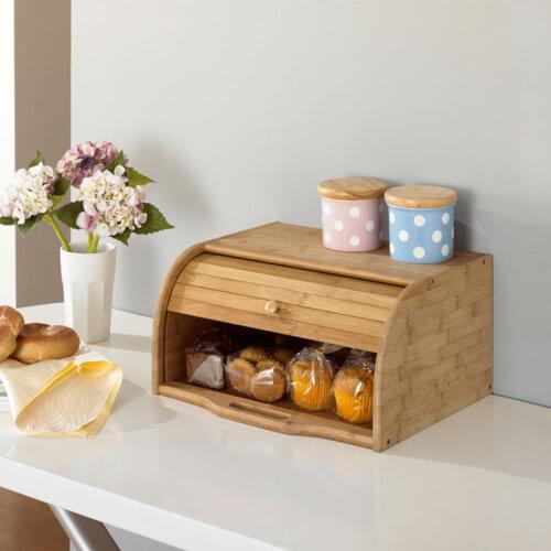 Creative Bamboo Bread Dust-Proof Case Europe Style Eco Kitchen Storage Holders Natural Wood Table Organizer Storage Box