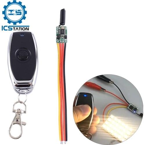 433MHz Wireless Switch Driver for LED Light RF Transmitter Receiver Transceiver Module 3.6V 6V 12V 2A Remote Control Controller