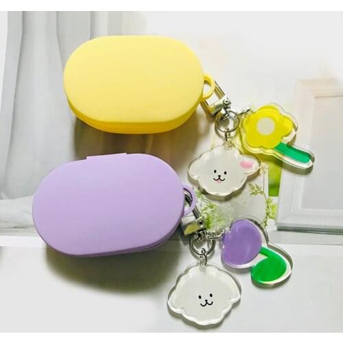 For Xiaomi MI Redmi AirDots Case Cute Bear tulip Flower Keychain Silicone Earphone Cover New for AirDots Headphones Case
