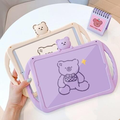 For IPad 10.2" 7th 8th Gen Case Kids Shockproof Tablet Case for Apple IPad 10.2 2020 Case Cover Cute Cartoon Silicon Shell