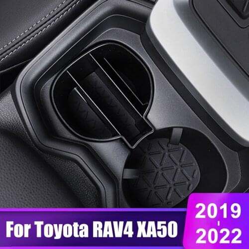 For Toyota RAV4 2019 2020 2021 RAV 4 XA50 Car Front Row Water Cup Holder Storage Box Card phone Container Interior Accessories