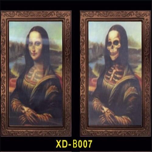 38*25CM 3D Ghost Face Photo Frame Horror Portrait Change Picture Halloween Party Horror Bar Haunted House Decoration Painting