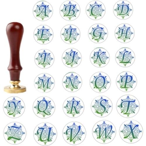 Personalized letter wax seal stamps and wax beads are used for wedding holiday invitation seal decoration metal pattern crafts