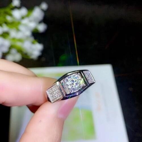 Exquisite sparkling moisanite ring for men ring 925 sterling silver birthday gift shiny better than diamond strong power