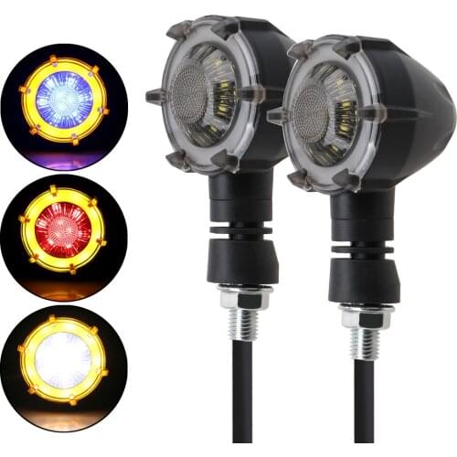 LEEPEE A Pair Motorcycle Turn Signal Warning Lights DRL LED Flashers For Motorbike Racing Scooter ATV Daytime Running Light