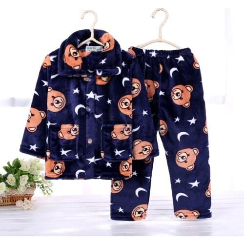 2019 Hotsale Spring Pajamas Sets Toddler Pyjamas Flannel Pjs for Boys Top and Pants Pajamas Kids Warm Spring Clothing Boys Pj
