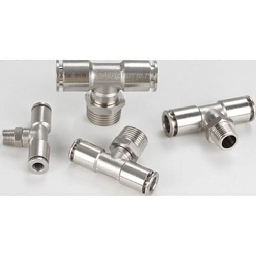 Copper nickel plated pneumatic connector hose connector plastic connector compressor push in quick release pipe 4 6 8 10 12mm PB