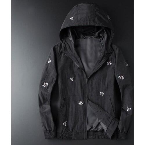 Men luxury High New gentleman Rib Sleeve Embroidered Bee Fold couple Baseball Coats & Jackets Abstract digital coat Motor #N04