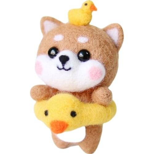 Felting Wool Kit DIY Craft Non-Finished Needlework Package Material Handmade Pocket Animal Doll Watermelon Fox Head Rabbit Toy