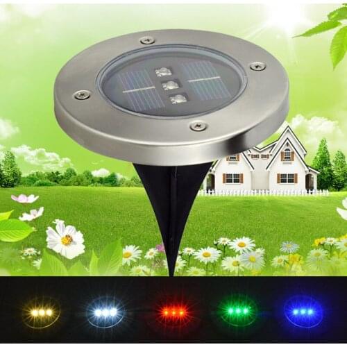3 LED Solar Underground Light with Ground Floor Lamp Grass Light Outdoor Garden Decoration 5 Colors Optional