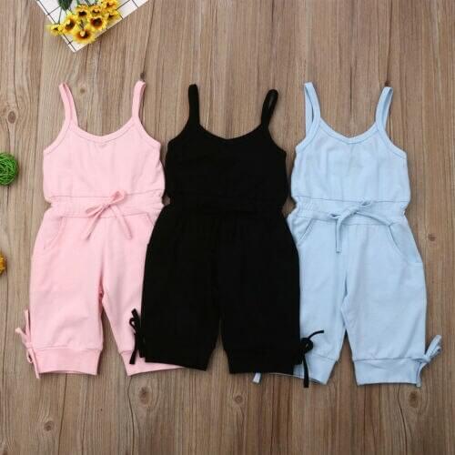PUDCOCO UK Sweet Baby Girl Pure Color Bow Romper Bodysuit Jumpsuit Outfit Clothes Support wholesale