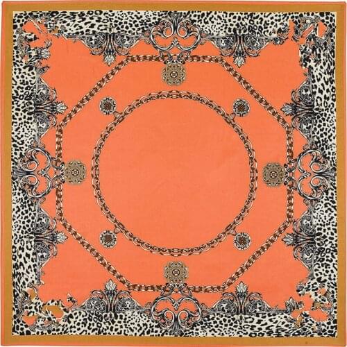 Twill Silk Square Scarf Women Leooard Belt Tiger Print Kerchief Female Designer Shawl Foulard Shawls Wrap Bandana Lady Headband