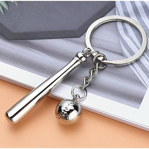 Chic Unisex Baseball Keychain Metal Sports Jewelry Baseball Bat Key Ring Pendant Durable Car KeyChain Club Keyring Souvenir