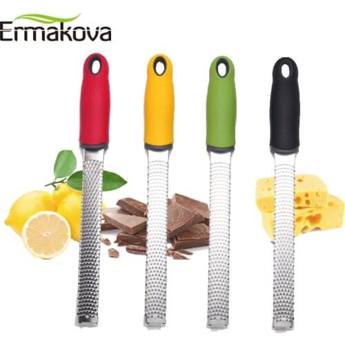 ERMAKOVA Citrus Lemon Zester Cheese Ginger Garlic Chocolate Grater Spreader Slicer Stainless Steel Blade with Protective Cover