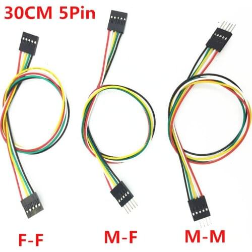 Bread Board Wires 20pcs/lot 30CM 5Pin Jump Wire Cable electronica AWG26 2.54mm Jumper Wires cable reel