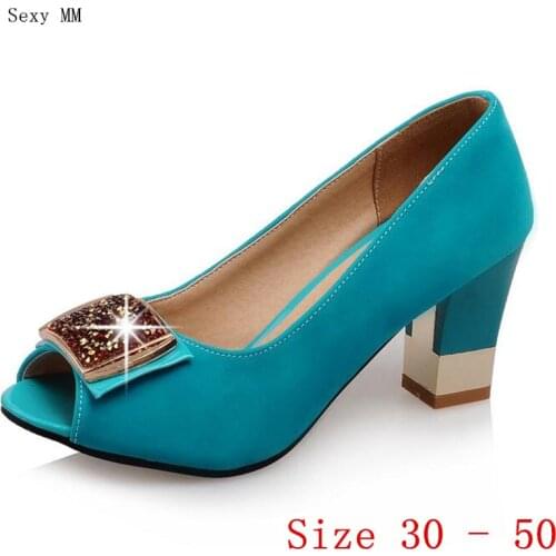 Summer Pumps Women Peep Toe High Heels Party Wedding Shoes Woman High Heel Shoes Small Plus Size 30 - 50