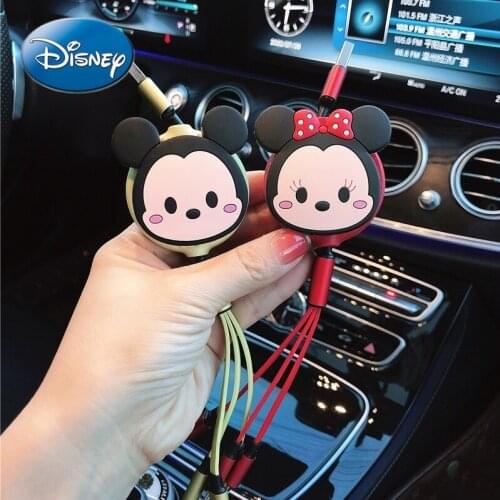 Universal Data Cable for Disney Cars, One for Three In One Charger, Multi-function Car Fast Charging Retractable Cable