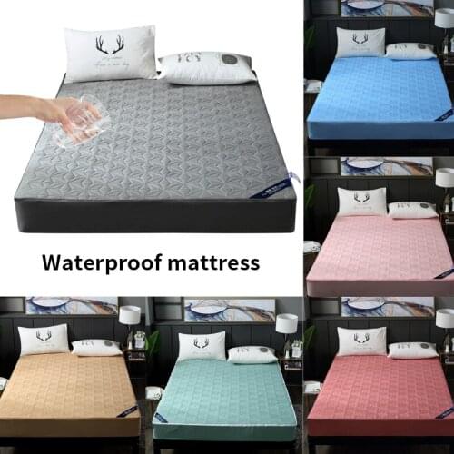 Waterproof Mattress Cover Reusable Bed Pad Cover Queen King Twin Size Mattress Protector Breathable Anti Dust Mattress Lining