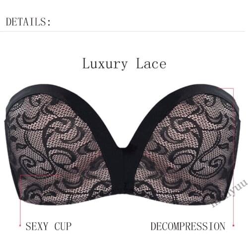 Womens Push Up Bras Invisible Strapless Bra Sexy Underwear Wedding Wireless Bralette Lingerie Top 30-38 A B C D Cup