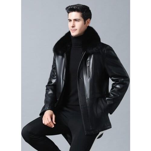 Winter Fur Leather Jacket Mens Plus Size 5XL Suede Leather Jackets Men Faux Fur Thick Warm Long Suede Jacket