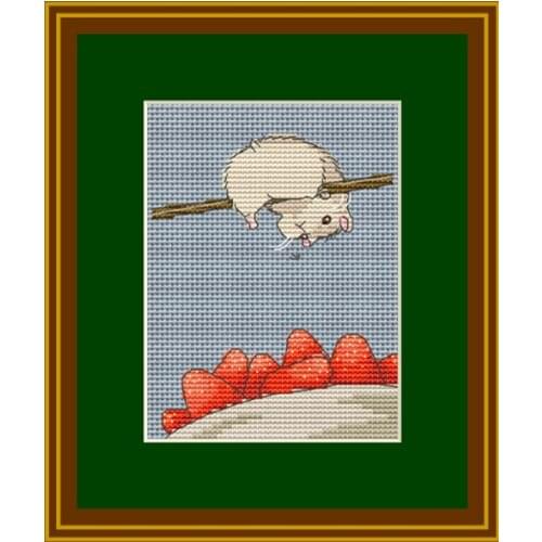 Gold Collection Counted Cross Stitch Kit Cross stitch RS cotton with cross stitch Hamsters and strawberries
