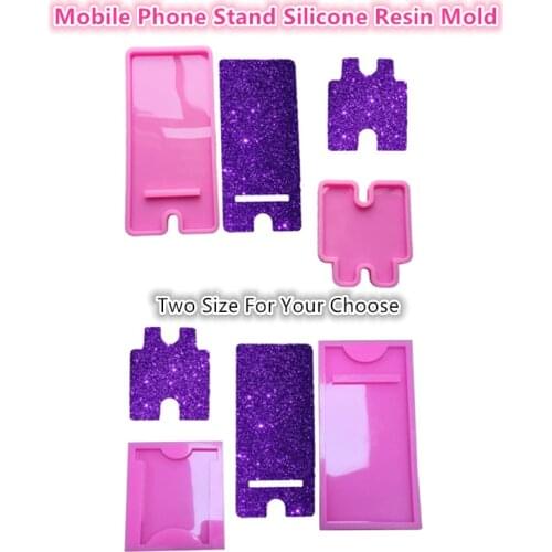 1 Set Handmade Mobile Phone Stand Silicone Resin Mold Phone Holder Epoxy Resin Moulds Craft Cell Phone Bracket Silicone Mold