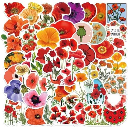 10/30/50PCS Pretty Flowers Stickers Aesthetic Phone Travel Luggage Guitar Laptop Cool Graffiti Sticker Decals Classic Kids Toys