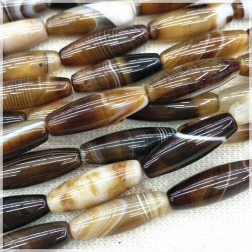 13pcs nature gem stone nice agatee stone long drum shape for bracelets making size 10x30mm wholesale beads accessories