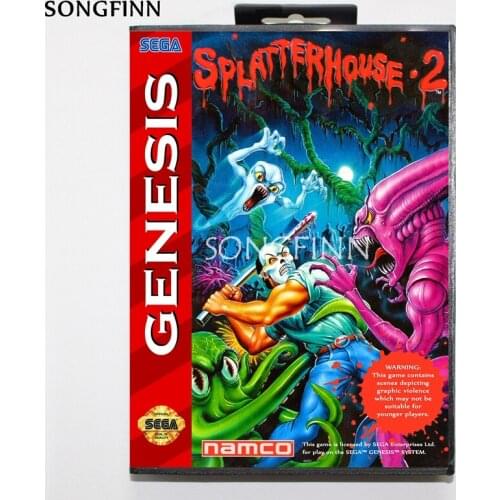 16 bit MD Memory Card With Box for Sega Mega Drive for Genesis Megadrive - Splatter House 2 US