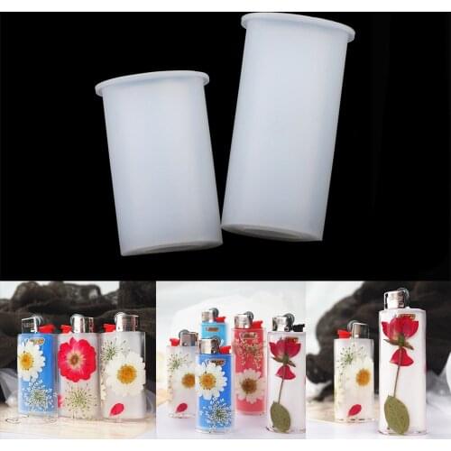 2Pcs Cigarette Lighter Cover Epoxy Resin Mold Lighter Punch Protective Silicone Mold for DIY Crafts Tool for BiC J3 J5 Lighter