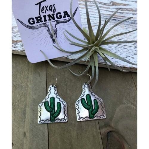 2021 Wholesale New Personality Retro Bump Pattern Cactus Earrings Fashion Creative Earrings
