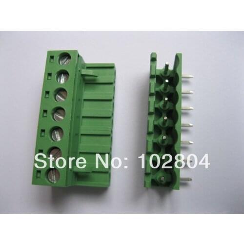 30 Pcs Pitch 5.08mm Angle 7way/pin Screw Terminal Block Connector Green Color L Pluggable Type