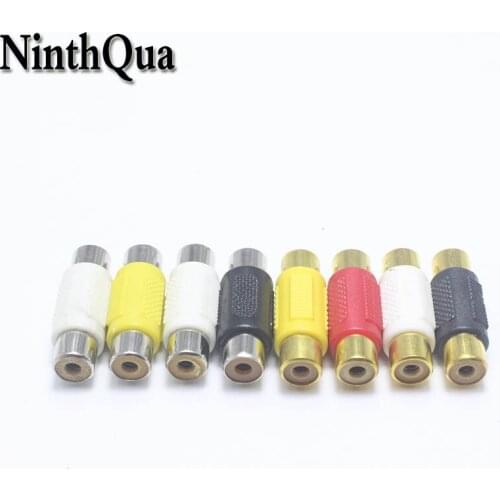5Pcs RCA Female to Female Audio Video Cable Jack Plug Adapter Connector Black Red White Yellow Extension cord AV CAble Adapter