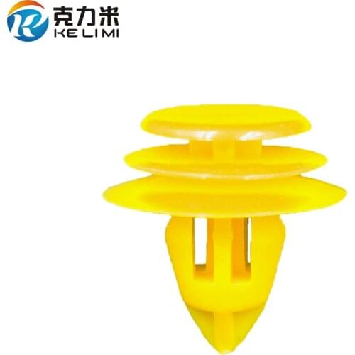 KE LI MI 50Pcs Interior Panel Clamp 9mm for Volvo BYD Door Card trim retainer clips yellow fastener