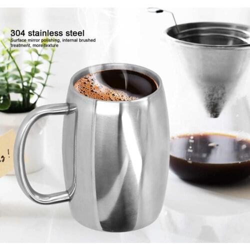 7.5x12.1cm 500ml Stainless Steel Beer Mug With Handle Coffee Mugs Milk Tea Cup Gift Drinkware For Daily Use