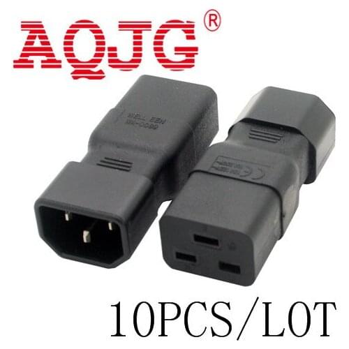IEC320 Male C14 to Female C19 Power Mains Extension Adapter for PDU UPS 10A to 16A Work for PDU UPS 10A to 16A AQJG