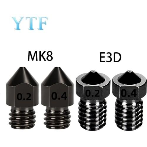 3D Printer Accessory Mk8 E3D Nozzle Hardened Steel Mold Hard Nozzle Nozzle Wear-Resistant Corrosion Extrusion Head