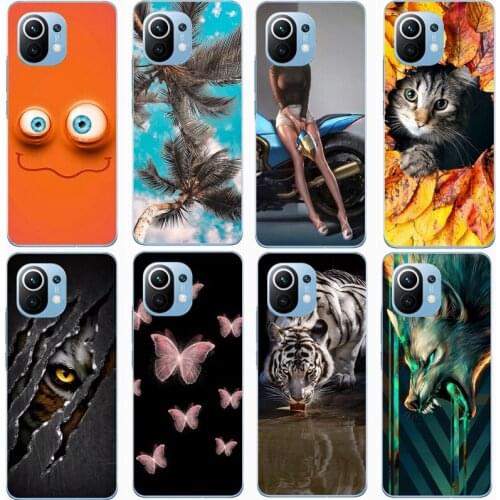 Fashion Soft silicone TPU Back Cover For Xiaomi Mi 11 Phone Funda Case For Xiaomi Mi 11 Pro Cute Cartoon Case