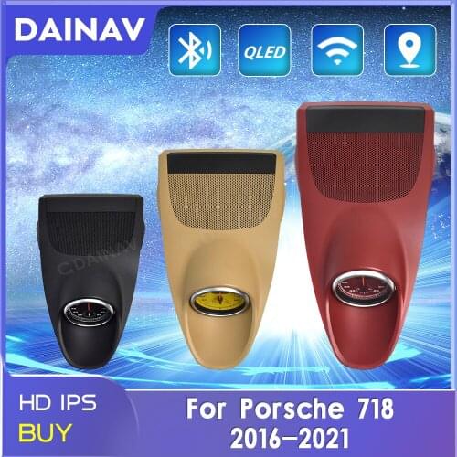 For Porsche 718 2016-2021 Car Interior Dashboard Stopwatch Decoration Clock Compass For Porsche 718